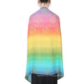 Bufanda suave del abrigo de la manera de la señora Pashmina Rainbow